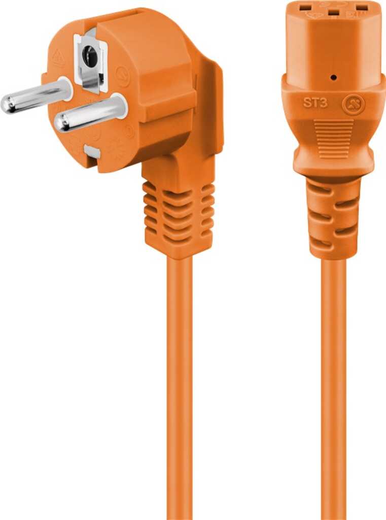 3m Netzkabel orange goobay