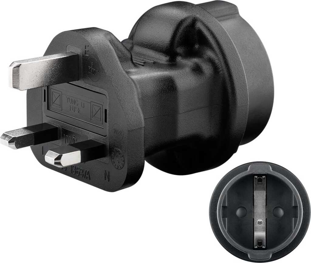 Goobay 95307 Netzstecker-Adapter Typ F Typ G (VK) Schwarz