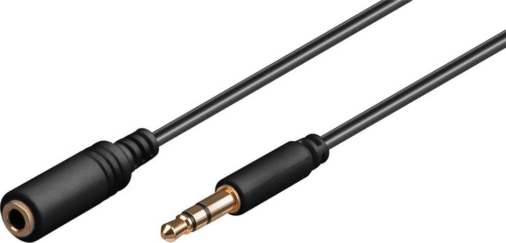 3m Klinke-Verlängerung 3,5mm Stecker/ Buchse slim schwarz 