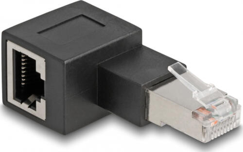 DeLOCK RJ45 Stecker zu RJ45 Buchse Adapter Cat.6A 90 nach links gewinkelt