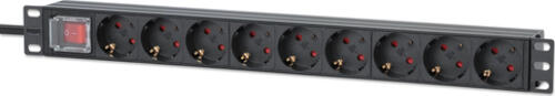 Intellinet 715133 Stromverteilereinheit (PDU) 9 AC-Ausgänge 1U Schwarz