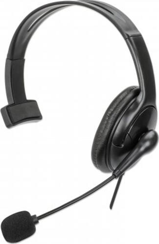 Manhattan 180849 Kopfhörer & Headset Kabelgebunden Kopfband Büro/Callcenter USB Typ-A Schwarz