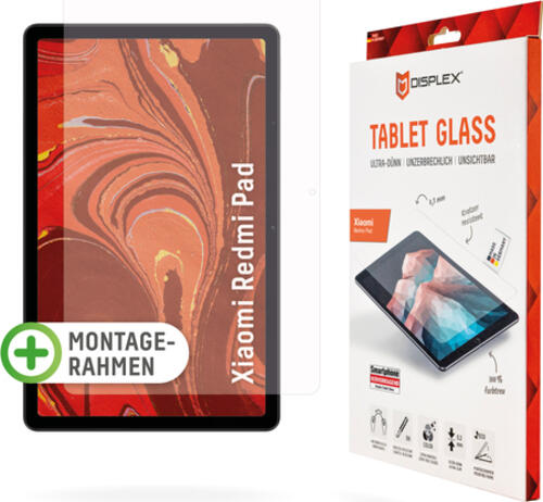 Displex Tablet Glass (9H) für Xiaomi Redmi Pad, Eco-Montagerahmen L-Form, unzerbrechlich