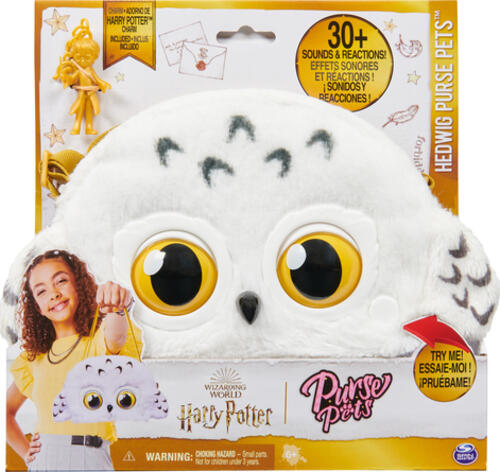 Wizarding World Harry Potter Hedwig Purse Pets, interaktive Eulen-Umhängetasche mit mehr als 30 Geräuschen und Reaktionen, für Mädchen ab 5 Jahren
