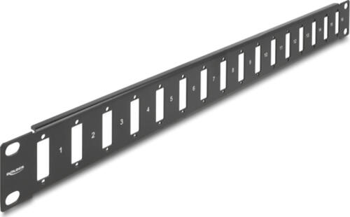 DeLOCK 19 Panel für Adapter mit Schraubanschluss 16 Port schwarz