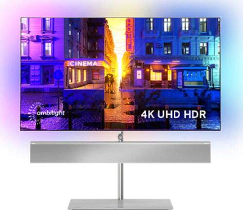 Philips 65OLED986/12 Fernseher 165,1 cm (65) 4K Ultra HD Smart-TV WLAN Chrom, Silber