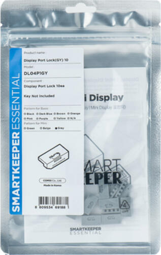 Smartkeeper DL04P1GY Schnittstellenblockierung DisplayPort Grau 10 Stück(e)