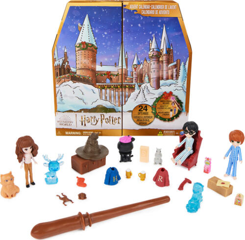 Wizarding World Harry Potter Magical Minis Adventskalender 2023 mit Mini-Zauberstab, 3 Spielfiguren und weiteren Überraschungen