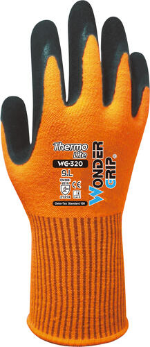 Wonder Grip WG-320 Werkstatthandschuhe Schwarz, Orange Acryl, Latex, Spandex 1 Stück(e)