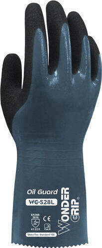 Wonder Grip WG-528L Werkstatthandschuhe Schwarz, Blau Nitrilschaum, Nylon 1 Stück(e)