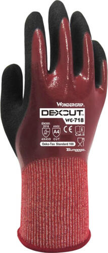 Wonder Grip WG-718 Werkstatthandschuhe Rot Nitril, Spandex 2 Stück(e)