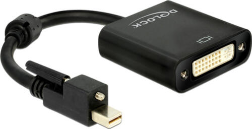 DeLOCK Adapter mini DisplayPort 1.2 Stecker mit Schraube > DVI Buchse 4K Aktiv schwarz