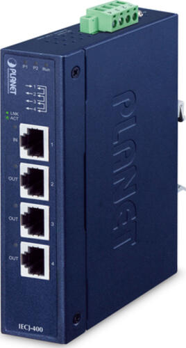 PLANET Industrial 4-Port EtherCAT Netzwerk Medienkonverter Blau