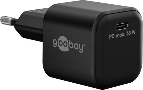 Goobay USB-C PD GaN Schnellladegerät Nano (65 W) schwarz 1x USB-C-Anschluss (Power Delivery)