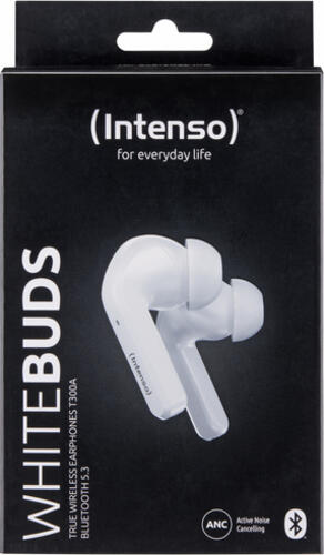 Intenso White Buds T302A Kopfhörer True Wireless Stereo (TWS) im Ohr Anrufe/Musik/Sport/Alltag USB Typ-C Bluetooth Weiß