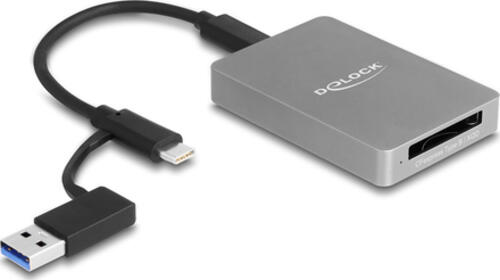 DeLOCK USB Type-C Card Reader im Aluminium Gehäuse für CFexpress oder XQD Speicherkarten