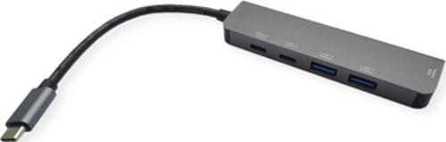 VALUE 12.99.1137 laptop-dockingstation & portreplikator Kabelgebunden USB 3.2 Gen 1 (3.1 Gen 1) Type-C Schwarz, Grau