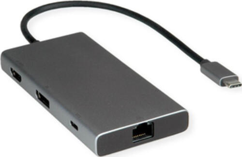 VALUE 12.99.1139 laptop-dockingstation & portreplikator Kabelgebunden USB 3.2 Gen 1 (3.1 Gen 1) Type-C Schwarz, Grau