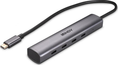 Lindy 43384 Schnittstellen-Hub USB Typ-C 10000 Mbit/s Grau