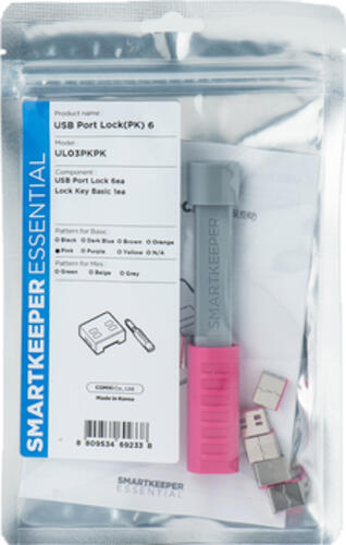 Smartkeeper UL03PKPK Schnittstellenblockierung Schnittstellenblockierung + Schlüssel USB Typ-A Pink 1 Stück(e)