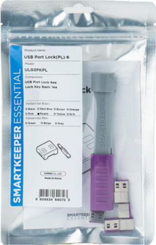 Smartkeeper UL03PKPL Schnittstellenblockierung Schnittstellenblockierung + Schlüssel USB Typ-A Violett 1 Stück(e)