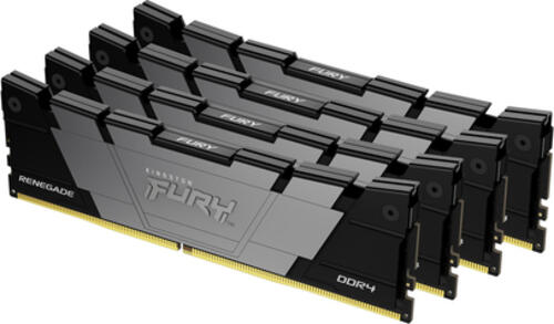 Kingston Technology FURY 64GB 3600MT/s DDR4 CL16 DIMM (4er-Kit) 1Gx8 Renegade Black