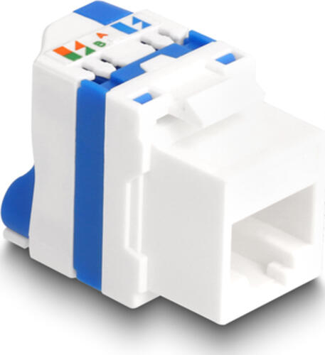 DeLOCK Keystone Modul RJ45 Buchse zu LSA Cat.6A werkzeugfrei mit blauen Drehverschluss