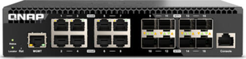 QNAP QSW-M3216R-8S8T Netzwerk-Switch Managed L2/L3 10G Ethernet (100/1000/10000) 1U Schwarz