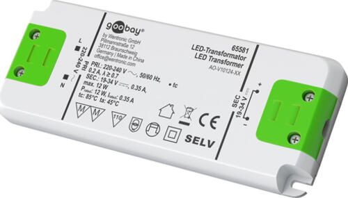 Goobay 65581 Stromtransformator Weiß, Grün 0,35 A
