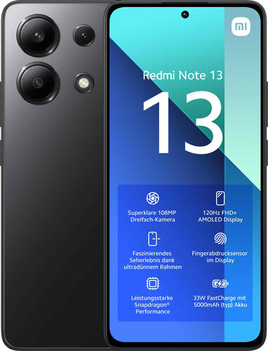 Xiaomi Redmi Note 13 16,9 cm (6.67) Hybride Dual-SIM Android 13 4G USB Typ-C 8 GB 256 GB 5000 mAh Schwarz