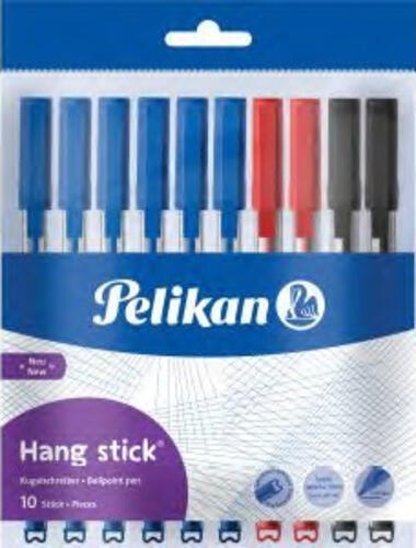 Pelikan 820851 Kugelschreiber Schwarz, Blau, Rot Stick-Kugelschreiber 10 Stück(e)