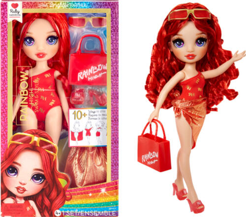 Rainbow High Swim & Style Fashion Doll- Ruby (Red)