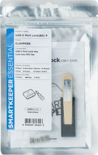 Smartkeeper CL04PKBG Schnittstellenblockierung Schnittstellenblockierung + Schlüssel USB Typ-C Beige Kunststoff 1 Stück(e)