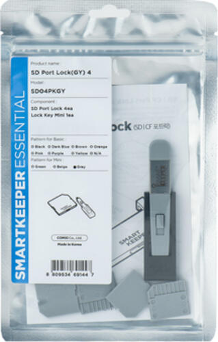 Smartkeeper SD04PKGY Schnittstellenblockierung SD card Grau Kunststoff 1 Stück(e)