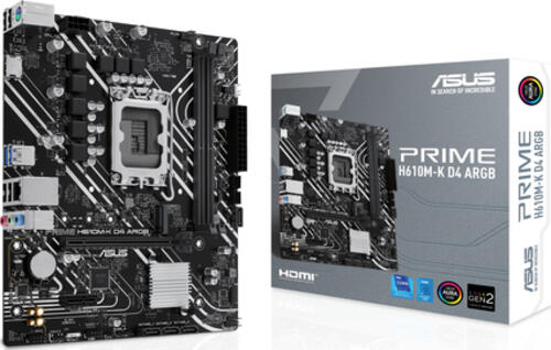 ASUS Prime H610M-K D4 ARGB, µATX Mainboard, 1x VGA, 1x HDMI 2.1