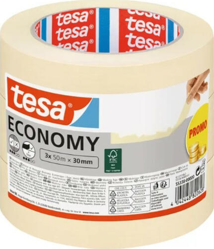 TESA Economy 50 m Maler-Abdeckband Für die Nutzung im Innenbereich geeignet Papier Glace