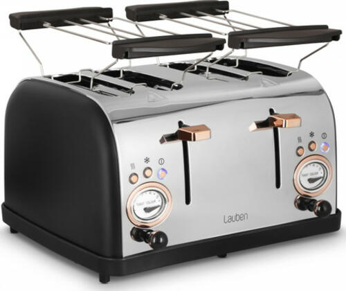 Lauben LBN4ST1500BC Toaster 6 4 Scheibe(n) 1500 W Schwarz, Edelstahl