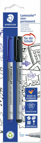 Staedtler Lumocolor 316 Marker 2 Stück(e) Schwarz, Blau