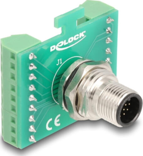 DeLOCK M12 Übergabemodul Adapter 17 Pin A-kodiert Stecker zu 18 Pin Terminalblock zum Einbau