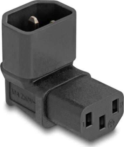 DeLOCK Netzadapter IEC 60320 - C14 auf C13, Stecker / Buchse, 10 A, 90 gewinkelt