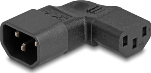 DeLOCK Netzadapter IEC 60320 - C14 auf C13, Stecker / Buchse, 10 A, 90 links / rechts gewinkelt