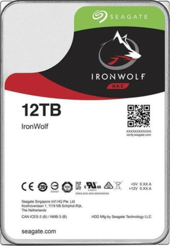 Seagate NAS HDD IronWolf Interne Festplatte 12 TB 7200 RPM 256 MB 3.5 Serial ATA III