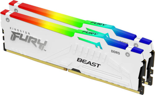 Kingston Technology FURY Beast 32GB 6000MT/s DDR5 CL36 DIMM (2er-Kit) White RGB EXPO