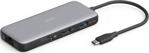 DIGITUS USB-C Docking Station 7-Port 1x HDMI 3x USB 3.2 Gen 2 1x RJ45 1x SD 1x MicroSD 1x PD