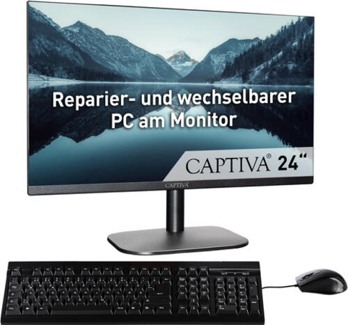 CAPTIVA Power Starter I84-820 Intel Core 3 100U 61 cm (24) 1920 x 1080 Pixel All-in-One thin client 16 GB DDR5-SDRAM 500 GB SSD Windows 11 Home Wi-Fi 6E (802.11ax) Schwarz