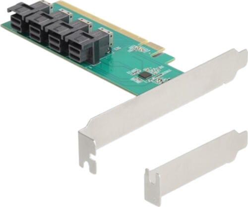 DeLOCK PCI Express x16 Karte zu 4 x intern SFF-8643 NVMe - Bifurcation - Low Profile Formfaktor