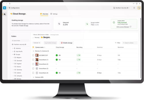 AXIS Software Camera Station CLOUD STORAGE 30D 720P 1Y **E-LICENSE **