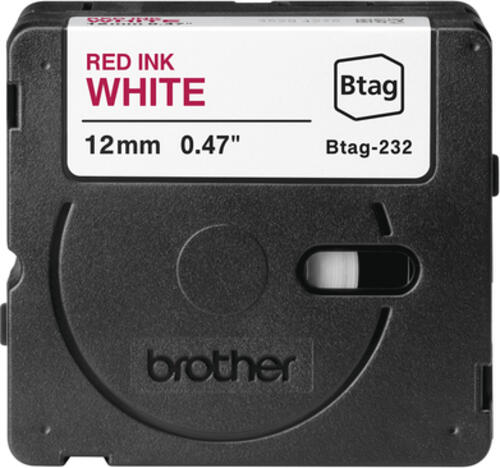 Brother BTAG-232 Etiketten erstellendes Band Rot aud Weiss