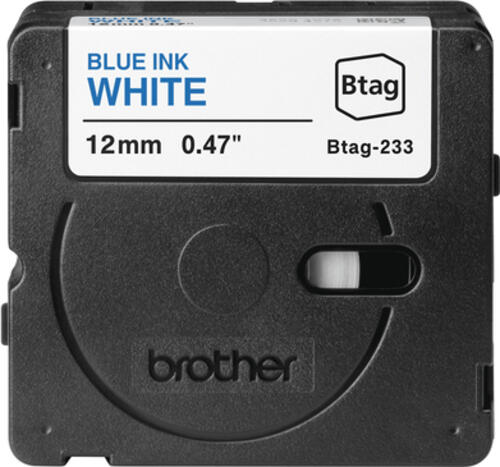 Brother BTAG-233 Etiketten erstellendes Band Blau auf weiss