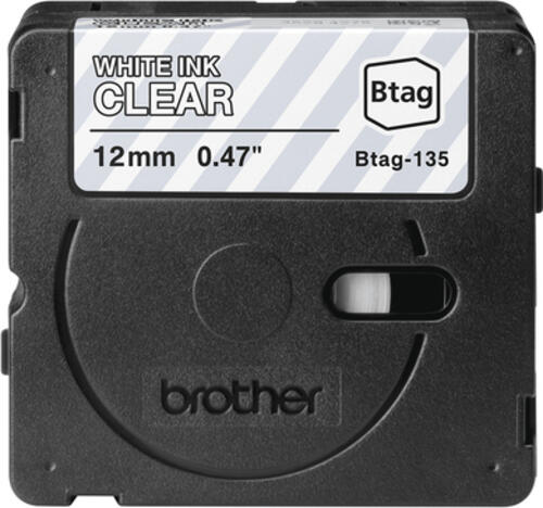 Brother BTAG-135 Etiketten erstellendes Band Weiss auf Transparent